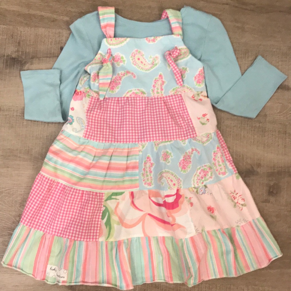 Size 4 Curly’s Creations Patchwork knot dress.